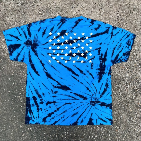 Nike Tie Dye Blue Gold Graphic T-Shirt Swoosh Logo USA Basketball Tee - Picture 5 of 11